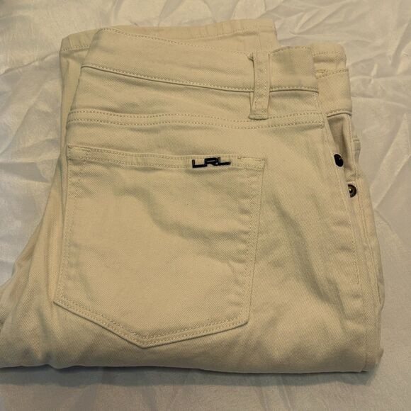 Ralph Lauren Mid Rise Moderate Straight Leg Ivory Classic Stretch Jeans SZ 6 - Picture 10 of 10